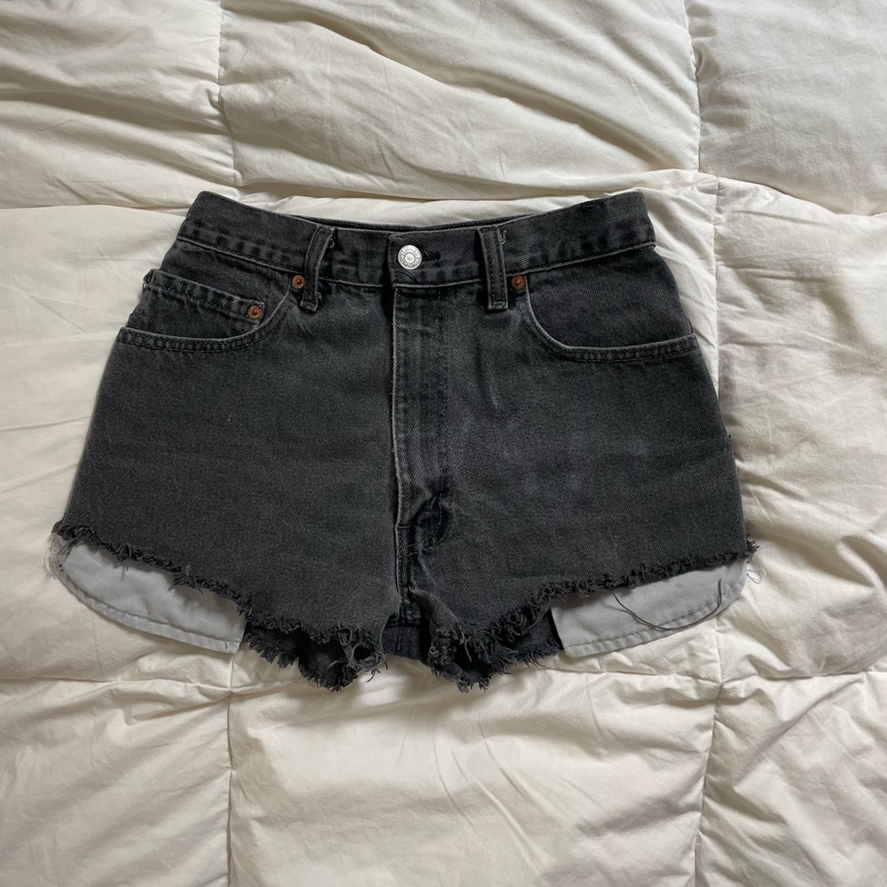 Levi’s black denim shorts